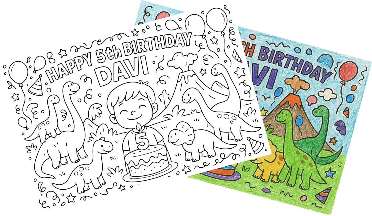 A colorful and fun PartyMat design for kids